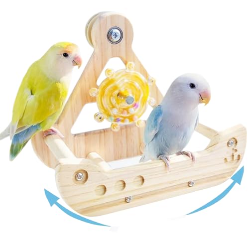 JJunLim 360° Silent Rotation Vogelstange Spielzeug - Natürliches Holz Kauspielzeug Vogelkäfig Zubehör Schaukel Sitzstange mit lustiger Glocke für Sittiche, Nymphensittiche & Sittiche & Sittiche usw JJunLim 360° Silent Rotation Vogelstange Spielzeug - Natürliches Holz Kauspielzeug Vogelkäfig Zubehör Schaukel Sitzstange mit lustiger Glocke für Sittiche, Nymphensittiche & Sittiche & Sittiche usw von JJunLiM