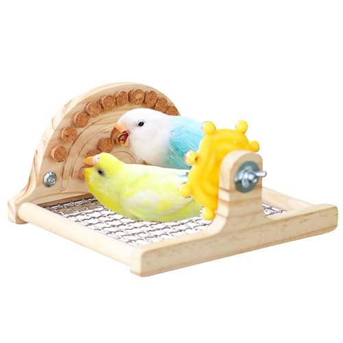 Vogelsitzstange aus Holz, Edelstahl, leicht zu reinigen, Sittichständer, rostbeständig, Zubehör für Wellensittiche, Nymphensittiche, grüne Wangen, Quaker, Hamster (Stil A, Einheitsgröße) von JJunLiM