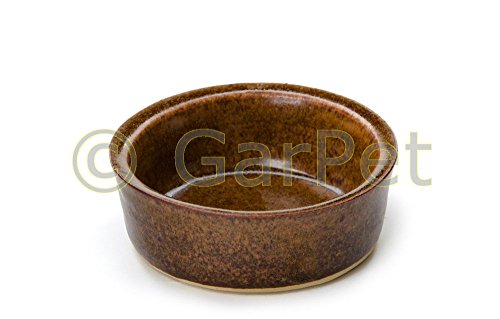 Zewool Keramik Futtertrog für Kleintiere wie Kaninchen, Meerschweinchen und Hamster, robuste Keramikqualität, Spülmaschinenfest, 50 ml, Braun, rustic von Zewool