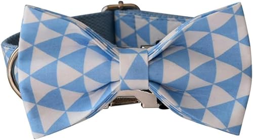 Blaues Halsband, personalisierter Baumwollqualitätsstoff für kleine, mittelgroße und große Hunde, Metallteile, Haustierzubehör, Schleifenhalsband, XL Blaues Halsband, personalisierter Baumwollqualitätsstoff für kleine, mittelgroße und große Hunde, Metallteile, Haustierzubehör, Schleifenhalsband, XL von JKDSAO