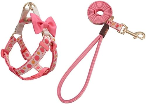 Chihuahua-Zubehör, Leine und Halsband-Set mit Fliege, Halskette, Brust, klein, mittelgroß, Hundegeschirr, Brustkorb für Hunde, Spaziergeschirr-Set, Pink, M Chihuahua-Zubehör, Leine und Halsband-Set mit Fliege, Halskette, Brust, klein, mittelgroß, Hundegeschirr, Brustkorb für Hunde, Spaziergeschirr-Set, Pink, M von JKDSAO