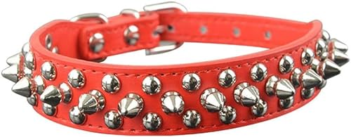 Farbiges Hundehalsband für kleine und mittelgroße Hunde, runde Spikes, mit Nieten besetzte Halskette für Hunde zum Spazierengehen, rosa Halsband, XS-rotes Halsband, XS Farbiges Hundehalsband für kleine und mittelgroße Hunde, runde Spikes, mit Nieten besetzte Halskette für Hunde zum Spazierengehen, rosa Halsband, XS-rotes Halsband, XS von JKDSAO