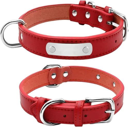 Großes personalisiertes Hundehalsband, gepolstertes PU-Lederhalsband für kleine, mittelgroße und große Hunde und Katzen, rot, XL-rot-XL Großes personalisiertes Hundehalsband, gepolstertes PU-Lederhalsband für kleine, mittelgroße und große Hunde und Katzen, rot, XL-rot-XL von JKDSAO