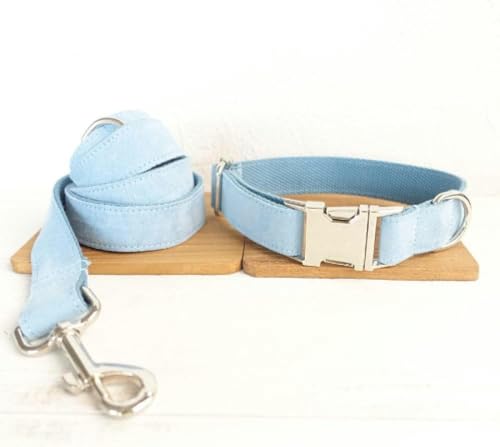 Halsband, Poly-Satin und Nylon, blau, 5 Größen, Hundehalsband und Leine, Hundehalsband, L-Hundehalsband-Leinen-Set-S Halsband, Poly-Satin und Nylon, blau, 5 Größen, Hundehalsband und Leine, Hundehalsband, L-Hundehalsband-Leinen-Set-S von JKDSAO
