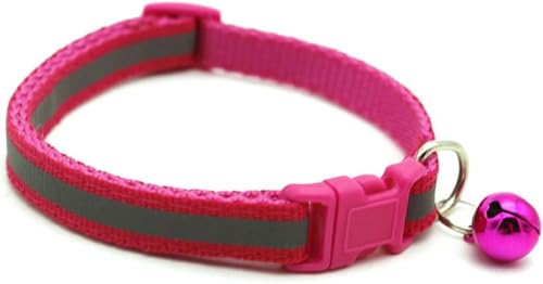 Haustierhalsband, reflektierendes Haustier-Glockenhalsband, verstellbare Größe, geeignet für Katzen und kleine Hunde, Haustierbedarf, einfache Halsbänder, Rosarot, 19–32 cm Haustierhalsband, reflektierendes Haustier-Glockenhalsband, verstellbare Größe, geeignet für Katzen und kleine Hunde, Haustierbedarf, einfache Halsbänder, Rosarot, 19–32 cm von JKDSAO