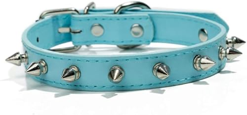 Hundehalsbänder aus Leder mit Nieten und Nieten, PU für kleine, mittelgroße und große Hunde, Haustierhalsband, Nieten, Haustierprodukte, Umhängeband, Himmelblau, S Hundehalsbänder aus Leder mit Nieten und Nieten, PU für kleine, mittelgroße und große Hunde, Haustierhalsband, Nieten, Haustierprodukte, Umhängeband, Himmelblau, S von JKDSAO