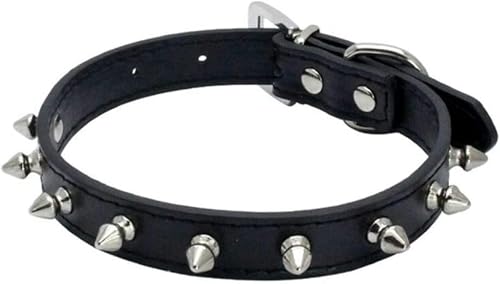 Hundehalsbänder aus PU-Leder mit Spikes und Nieten für große Hunde, Punk-Halsketten für kleine Hunde, Katzen, Haustierbedarf, XS/S/M/L, Pink, S-Schwarz-S Hundehalsbänder aus PU-Leder mit Spikes und Nieten für große Hunde, Punk-Halsketten für kleine Hunde, Katzen, Haustierbedarf, XS/S/M/L, Pink, S-Schwarz-S von JKDSAO
