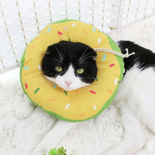 Hundehalsband, Bedruckt, weiche Baumwolle, verstellbares Hundehalsband für Katzen, Größe M, Gelb von JKDSAO