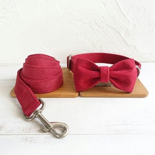 Hundehalsband, rotes Halsband, Poly-Satin und Nylon, 5 Größen, rotes Hundehalsband und Leine, Hundehalsband, S-Fliege, Halsband, Leine, M Hundehalsband, rotes Halsband, Poly-Satin und Nylon, 5 Größen, rotes Hundehalsband und Leine, Hundehalsband, S-Fliege, Halsband, Leine, M von JKDSAO