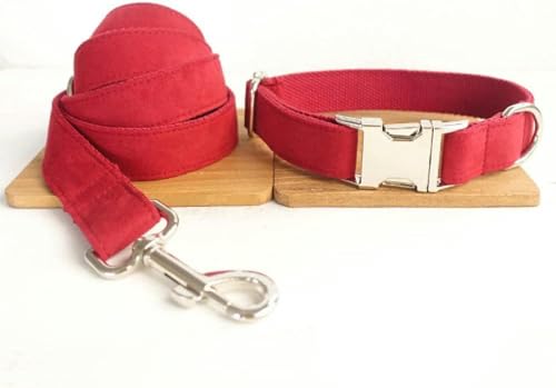 Hundehalsband, rotes Halsband, Poly-Satin und Nylon, 5 Größen, rotes Hundehalsband und Leine, Hundehalsband, S-Hundehalsband-Leine-Set-L Hundehalsband, rotes Halsband, Poly-Satin und Nylon, 5 Größen, rotes Hundehalsband und Leine, Hundehalsband, S-Hundehalsband-Leine-Set-L von JKDSAO
