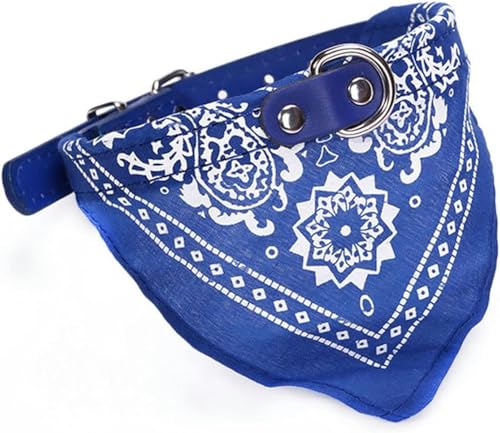 Hundehalsband, verstellbar, für Katzen und Haustiere, Halstuch, PU-Halsband mit bedrucktem Schal, weiches, atmungsaktives Halsband, Blau, S Hundehalsband, verstellbar, für Katzen und Haustiere, Halstuch, PU-Halsband mit bedrucktem Schal, weiches, atmungsaktives Halsband, Blau, S von JKDSAO