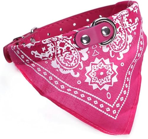 Hundehalsband, verstellbar, für Katzen und Haustiere, Halstuch, PU-Halsband mit bedrucktem Schal, weiches, atmungsaktives Halsband, Rosarot, S Hundehalsband, verstellbar, für Katzen und Haustiere, Halstuch, PU-Halsband mit bedrucktem Schal, weiches, atmungsaktives Halsband, Rosarot, S von JKDSAO