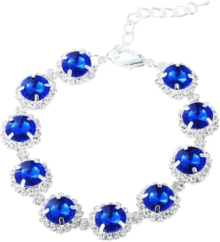 Hundehalsband-Schmuck, Hundehalsband mit Kristallen, Strass-Halskette, elegant, glitzernd, glänzend, Haustier-Zubehör für Welpen, Blau, S von JKDSAO