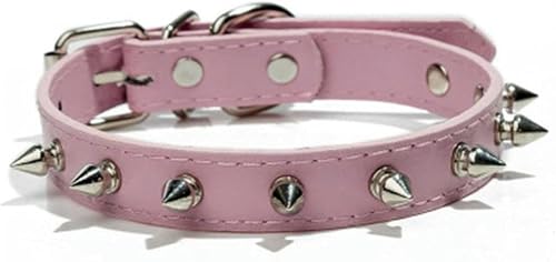 Hundehalsband aus Leder mit Nieten und Nieten, für kleine, mittelgroße und große Hunde, Haustierhalsband, Nieten, Haustierprodukte, Umhängeband, Pink, S Hundehalsband aus Leder mit Nieten und Nieten, für kleine, mittelgroße und große Hunde, Haustierhalsband, Nieten, Haustierprodukte, Umhängeband, Pink, S von JKDSAO