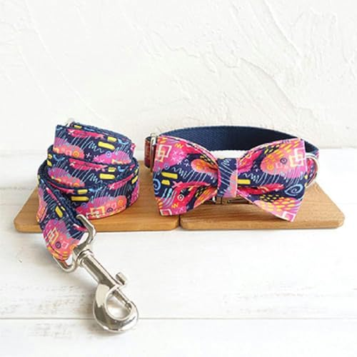 Hundehalsband aus Polysatin und Nylon, Hundehalsband und Leine, Hundehalsband mit Fliege, XS-Halsband mit Fliege und Leine, S Hundehalsband aus Polysatin und Nylon, Hundehalsband und Leine, Hundehalsband mit Fliege, XS-Halsband mit Fliege und Leine, S von JKDSAO