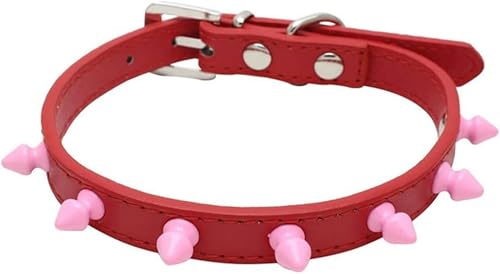Hundehalsband mit Nieten, klein und groß, mit Nieten, Zubehör, Halsband für Welpen, Halskette aus Leder, PU, Haustierbedarf, rot, L Hundehalsband mit Nieten, klein und groß, mit Nieten, Zubehör, Halsband für Welpen, Halskette aus Leder, PU, Haustierbedarf, rot, L von JKDSAO