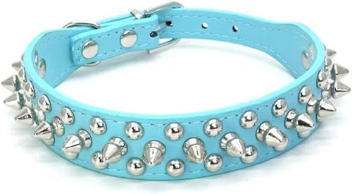 Hundehalsband mit Nieten und Spikes für kleine, mittelgroße und große Hunde, sportlich gepolstert, Halsbänder für große Hunde, Haustierbedarf, Hellblau, M Hundehalsband mit Nieten und Spikes für kleine, mittelgroße und große Hunde, sportlich gepolstert, Halsbänder für große Hunde, Haustierbedarf, Hellblau, M von JKDSAO