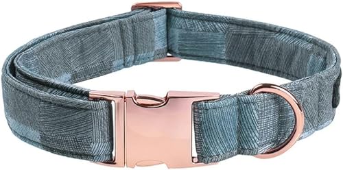 Hundehalsband mit blauen und grauen Streifen und Fliege, weiches Halsband aus Baumwollstoff, Metallschnalle, verstellbar, XS Hundehalsband mit blauen und grauen Streifen und Fliege, weiches Halsband aus Baumwollstoff, Metallschnalle, verstellbar, XS von JKDSAO