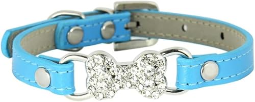 Hundehalsband mit niedlichem Strassstein-Knochen, 16 Farben, Rosa/Rot, Haustierartikel für kleine Hunde, Welpen, Katzen, Hundezubehör, Lila, XS-Blau-XXS Hundehalsband mit niedlichem Strassstein-Knochen, 16 Farben, Rosa/Rot, Haustierartikel für kleine Hunde, Welpen, Katzen, Hundezubehör, Lila, XS-Blau-XXS von JKDSAO