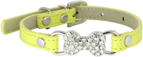 Hundehalsband mit niedlichem Strassstein-Knochen, 16 Farben, Rosa/Rot, Haustierartikel für kleine Hunde, Welpen, Katzen, Hundezubehör, Lila, XS-Gelb-XS Hundehalsband mit niedlichem Strassstein-Knochen, 16 Farben, Rosa/Rot, Haustierartikel für kleine Hunde, Welpen, Katzen, Hundezubehör, Lila, XS-Gelb-XS von JKDSAO
