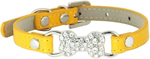 Hundehalsband mit niedlichem Strassstein-Knochen, 16 Farben, Rosa/Rot, Haustierartikel für kleine Hunde, Welpen, Katzen, Hundezubehör, Lila, XS-Gold-XXS Hundehalsband mit niedlichem Strassstein-Knochen, 16 Farben, Rosa/Rot, Haustierartikel für kleine Hunde, Welpen, Katzen, Hundezubehör, Lila, XS-Gold-XXS von JKDSAO