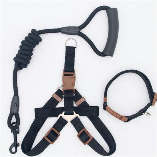 Hundeleine Nylon-Haustierleine für Hunde und Katzen, Laufhalsband und -Geschirr, Halsbandgeschirr RED-Collar Harness BLK-XL 52-75cm Brust Hundeleine Nylon-Haustierleine für Hunde und Katzen, Laufhalsband und -Geschirr, Halsbandgeschirr RED-Collar Harness BLK-XL 52-75cm Brust von JKDSAO