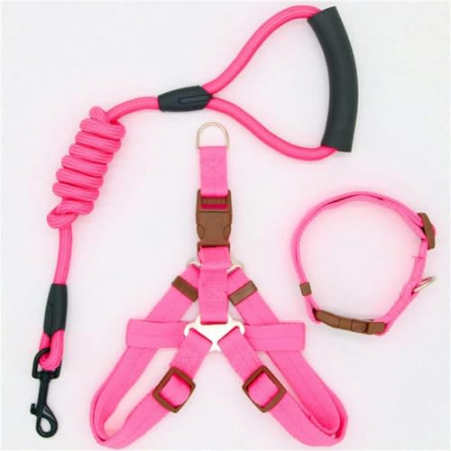 Hundeleine Nylon-Haustierleine für Hunde und Katzen, Laufhalsband und -Geschirr, Halsbandgeschirr ROT - Halsbandgeschirr PINK-L 42-60 cm Brust Hundeleine Nylon-Haustierleine für Hunde und Katzen, Laufhalsband und -Geschirr, Halsbandgeschirr ROT - Halsbandgeschirr PINK-L 42-60 cm Brust von JKDSAO