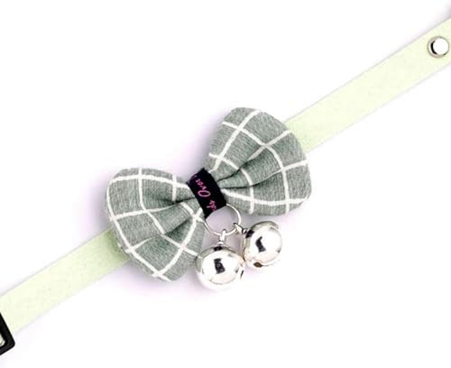 Katzenhalsband mit Fliege und Glöckchen, Schleife, Halsband, Krawatte, für Welpen, Kätzchen, Hunde, Katzen, Haustierschmuck, Accessoire, Silber, S von JKDSAO