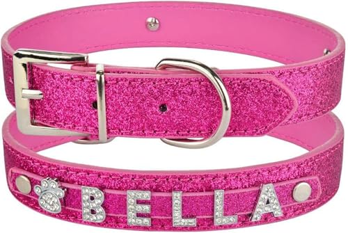 Personalisiertes Hundehalsband aus Leder mit Strasssteinen und glitzernden Anhängern für Haustiere, Hunde und Katzen, rot, S 27,33 cm-Rose Red-XS 20–26 cm Personalisiertes Hundehalsband aus Leder mit Strasssteinen und glitzernden Anhängern für Haustiere, Hunde und Katzen, rot, S 27,33 cm-Rose Red-XS 20–26 cm von JKDSAO