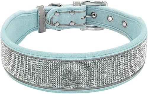 Reflektierendes Hundehalsband mit Kristallen, vergoldeten Strasssteinen, weiche Hundehalsbänder mit Schnalle, Diamant-Halsbänder für kleine, mittelgroße und große Hunde, Blau, S Reflektierendes Hundehalsband mit Kristallen, vergoldeten Strasssteinen, weiche Hundehalsbänder mit Schnalle, Diamant-Halsbänder für kleine, mittelgroße und große Hunde, Blau, S von JKDSAO