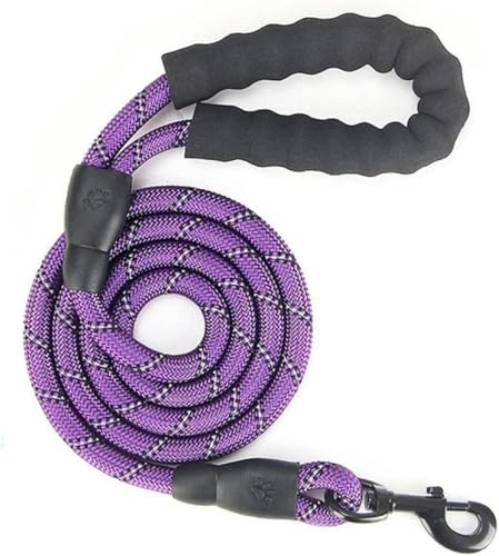 Reflektierendes Seil für große Hunde, große Hundeleine, zum Spazierengehen, Halsband für große Hunde, verstärktes Geschirr, rundes Nylon, für mittelgroße Hunde, Violett, 1,2 cm x 500 cm Reflektierendes Seil für große Hunde, große Hundeleine, zum Spazierengehen, Halsband für große Hunde, verstärktes Geschirr, rundes Nylon, für mittelgroße Hunde, Violett, 1,2 cm x 500 cm von JKDSAO