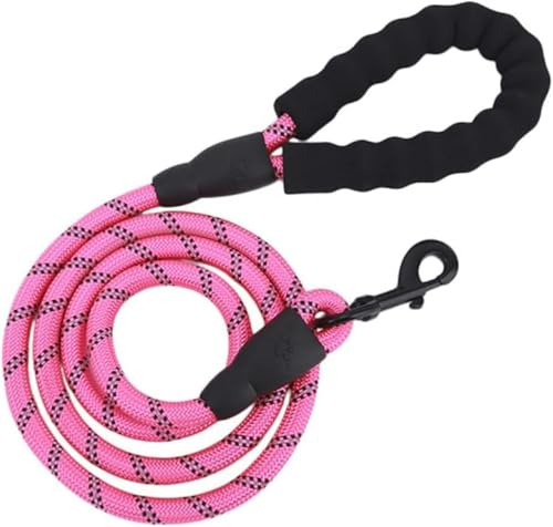 Reflektierendes Seil für große Hunde, große Hundeleine, zum Spazierengehen, Halsband für große Hunde, verstärktes Geschirr, rundes Nylon, mittelgroßer Hund, Rosa, 1,2 cm x 150 cm Reflektierendes Seil für große Hunde, große Hundeleine, zum Spazierengehen, Halsband für große Hunde, verstärktes Geschirr, rundes Nylon, mittelgroßer Hund, Rosa, 1,2 cm x 150 cm von JKDSAO