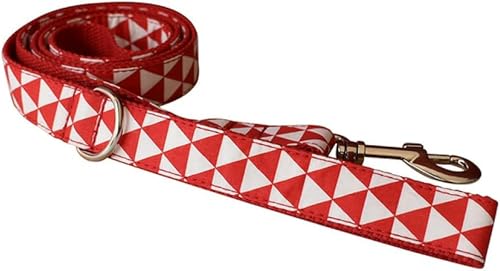 Rotes Halsband, personalisierter Baumwollqualitätsstoff für kleine, mittelgroße und große Hunde, Metallteile, Haustierzubehör, Hundeleine, L von JKDSAO
