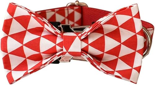 Rotes Halsband, personalisierter Baumwollqualitätsstoff für kleine, mittelgroße und große Hunde, Metallteile, Haustierzubehör, Schleifenhalsband, S Rotes Halsband, personalisierter Baumwollqualitätsstoff für kleine, mittelgroße und große Hunde, Metallteile, Haustierzubehör, Schleifenhalsband, S von JKDSAO