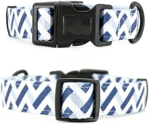 Verstellbares Hundehalsband, weich, süß, kreativ, farbig, gewelltes Muster, Leine, Geschirr, Kotbeutelspender-Halsband-XS von JKDSAO