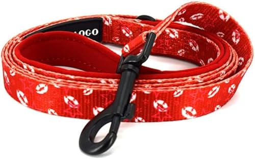 Verstellbares Hundehalsband, weich, süß, kreativ, farbig, mit rotem Lippenaufdruck, Leinengeschirr mit Kotbeutelspender, Leine, XS von JKDSAO