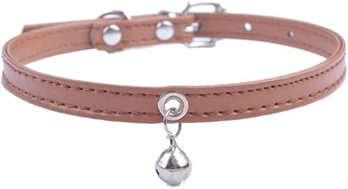 Welpenhalsband für kleine Hunde, verstellbares Haustierhalsband mit Glöckchen, für kleine und mittelgroße Katzen, Größe XXS, XS, S, Lila, Schwarz, Weiß, Rosa, Braun, 31 cm Welpenhalsband für kleine Hunde, verstellbares Haustierhalsband mit Glöckchen, für kleine und mittelgroße Katzen, Größe XXS, XS, S, Lila, Schwarz, Weiß, Rosa, Braun, 31 cm von JKDSAO