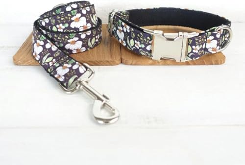 weiches Hundehalsband mit kleinen Blumen für störrische Hunde Hundehalsbänder 5 Größen-Hundehalsband-Leine-Set-XL weiches Hundehalsband mit kleinen Blumen für störrische Hunde Hundehalsbänder 5 Größen-Hundehalsband-Leine-Set-XL von JKDSAO