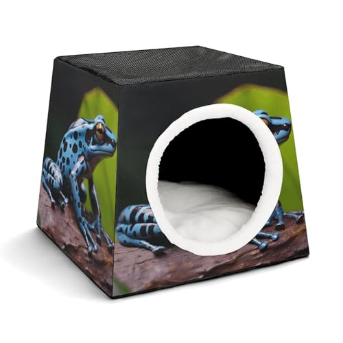 JKLPOMN Warme Haustierhöhle, Dart-Frosch-Blaudruck, Winter-Haustierhaus, gemütliches Haustierbett, bequemes Haustierbett, für drinnen und draußen, geeignet für Katzen und Hunde JKLPOMN Warme Haustierhöhle, Dart-Frosch-Blaudruck, Winter-Haustierhaus, gemütliches Haustierbett, bequemes Haustierbett, für drinnen und draußen, geeignet für Katzen und Hunde von JKLPOMN
