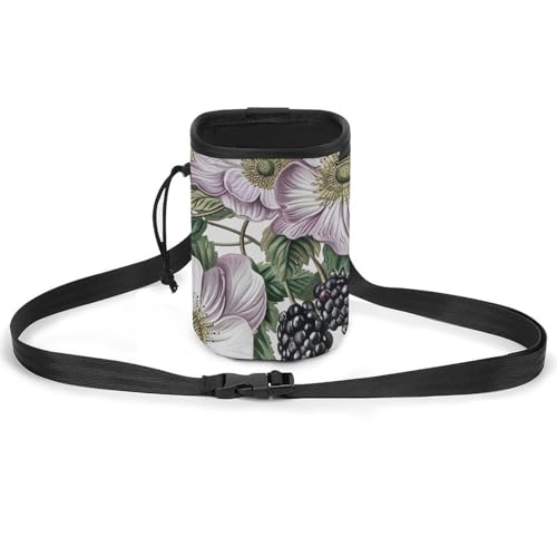 JKLQWH Hundetrainingspaket mit Blumen und Brombeeren, bedruckt, mit Hundetraining, Leckerli-Tasche, tragbare Haustiertasche, Welpen-Leckerli-Tasche, Haustiere im Freien JKLQWH Hundetrainingspaket mit Blumen und Brombeeren, bedruckt, mit Hundetraining, Leckerli-Tasche, tragbare Haustiertasche, Welpen-Leckerli-Tasche, Haustiere im Freien von JKLQWH