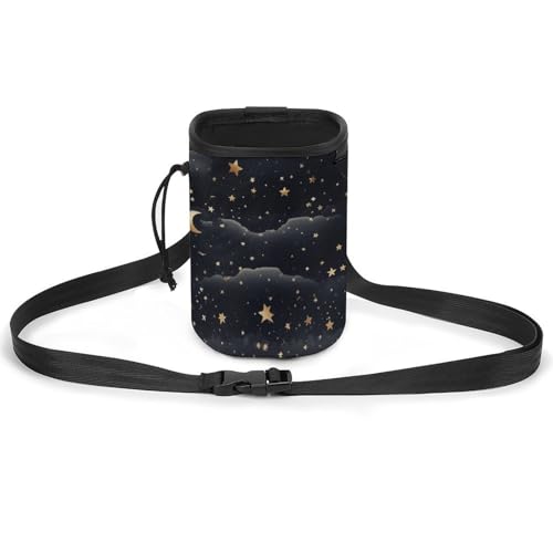 JKLQWH Hundetrainingspaket mit Sternen und Mond auf dunklem Hintergrund, bedruckt, für Hundetraining, Leckerli-Tasche, tragbare Haustiertasche, Welpen-Leckerli-Tasche für Haustiere im Freien von JKLQWH