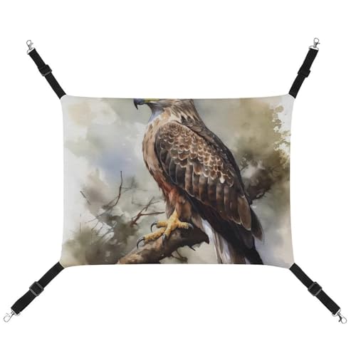 JKLQWH Katzen-Hängematte, mit Falke sitzend im Baum, waschbar, weich, Outdoor-Katzenmatte, Haustier-Hängematte, Bett, verstellbar, mit verstellbaren Riemen und Metallhaken, für Katzen, kleine Hunde, JKLQWH Katzen-Hängematte, mit Falke sitzend im Baum, waschbar, weich, Outdoor-Katzenmatte, Haustier-Hängematte, Bett, verstellbar, mit verstellbaren Riemen und Metallhaken, für Katzen, kleine Hunde, von JKLQWH