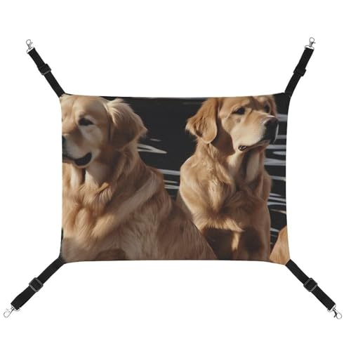 JKLQWH Katzen-Hängematte, mit Golden Retriever-Druck, waschbar, weich, Outdoor-Katzenmatte, Haustier-Hängematte, Bett, verstellbar, mit verstellbaren Riemen und Metallhaken, für Katzen, kleine Hunde, JKLQWH Katzen-Hängematte, mit Golden Retriever-Druck, waschbar, weich, Outdoor-Katzenmatte, Haustier-Hängematte, Bett, verstellbar, mit verstellbaren Riemen und Metallhaken, für Katzen, kleine Hunde, von JKLQWH