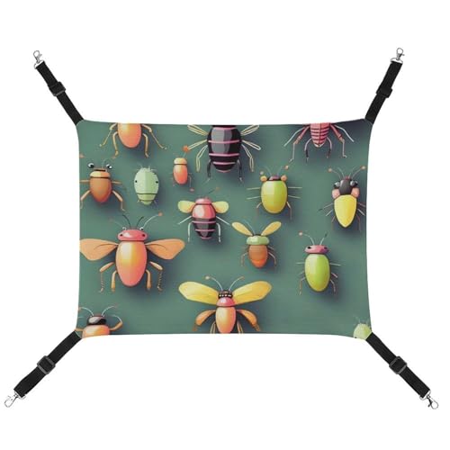 JKLQWH Katzen-Hängematte, mit Insekten-Atlas-Druck, waschbar, weiche Outdoor-Katzenmatte, Haustier-Hängematte, Bett, verstellbar, mit verstellbaren Riemen und Metallhaken, für Katzen, kleine Hunde, JKLQWH Katzen-Hängematte, mit Insekten-Atlas-Druck, waschbar, weiche Outdoor-Katzenmatte, Haustier-Hängematte, Bett, verstellbar, mit verstellbaren Riemen und Metallhaken, für Katzen, kleine Hunde, von JKLQWH