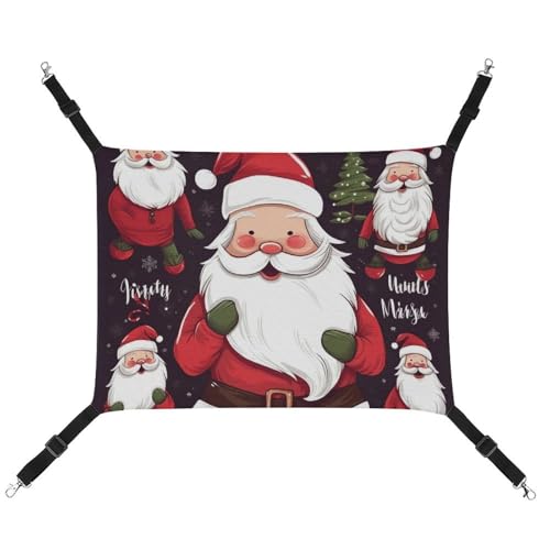 JKLQWH Katzen-Hängematte, mit Weihnachtsmann-Druck, waschbar, weich, Outdoor-Katzenmatte, Haustier-Hängematte, Bett, verstellbar, mit verstellbaren Riemen und Metallhaken, für Katzen, kleine Hunde, JKLQWH Katzen-Hängematte, mit Weihnachtsmann-Druck, waschbar, weich, Outdoor-Katzenmatte, Haustier-Hängematte, Bett, verstellbar, mit verstellbaren Riemen und Metallhaken, für Katzen, kleine Hunde, von JKLQWH