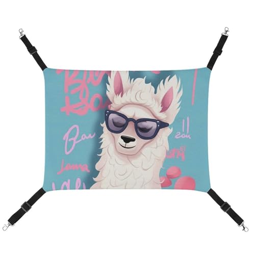 JKLQWH Katzen-Hängematte, mit coolem Liama-Druck, waschbar, weiche Outdoor-Katzenmatte, Haustier-Hängematte, Bett, verstellbar, mit verstellbaren Riemen und Metallhaken, für Katzen, kleine Hunde, JKLQWH Katzen-Hängematte, mit coolem Liama-Druck, waschbar, weiche Outdoor-Katzenmatte, Haustier-Hängematte, Bett, verstellbar, mit verstellbaren Riemen und Metallhaken, für Katzen, kleine Hunde, von JKLQWH