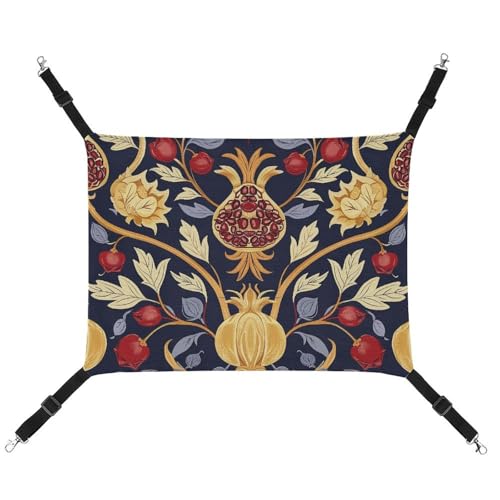 JKLQWH Katzen-Hängematte, mit handgezeichnetem Granatapfel-Druck, waschbar, weich, Outdoor-Katzenmatte, Haustier-Hängematte, Bett, verstellbar, mit verstellbaren Riemen und Metallhaken, für Katzen, JKLQWH Katzen-Hängematte, mit handgezeichnetem Granatapfel-Druck, waschbar, weich, Outdoor-Katzenmatte, Haustier-Hängematte, Bett, verstellbar, mit verstellbaren Riemen und Metallhaken, für Katzen, von JKLQWH