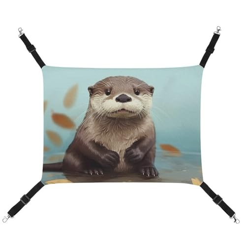 JKLQWH Katzen-Hängematte, mit niedlichem Otter-Druck, waschbar, weich, Outdoor-Katzenmatte, Haustier-Hängematte, Bett, verstellbar, mit verstellbaren Riemen und Metallhaken, für Katzen, kleine Hunde, JKLQWH Katzen-Hängematte, mit niedlichem Otter-Druck, waschbar, weich, Outdoor-Katzenmatte, Haustier-Hängematte, Bett, verstellbar, mit verstellbaren Riemen und Metallhaken, für Katzen, kleine Hunde, von JKLQWH