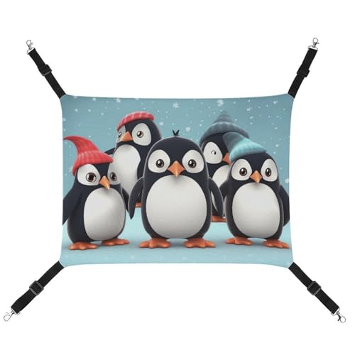 JKLQWH Katzen-Hängematte, mit niedlichen Pinguinen bedruckt, waschbar, weich, Outdoor-Katzenmatte, Haustier-Hängematte, Bett, verstellbar, mit verstellbaren Riemen und Metallhaken, für Katzen, kleine JKLQWH Katzen-Hängematte, mit niedlichen Pinguinen bedruckt, waschbar, weich, Outdoor-Katzenmatte, Haustier-Hängematte, Bett, verstellbar, mit verstellbaren Riemen und Metallhaken, für Katzen, kleine von JKLQWH