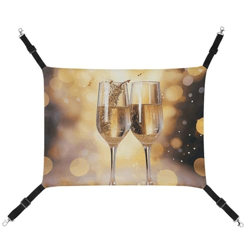JKLQWH Katzen-Hängematte, mit zwei Gläsern Champagner bedruckt, waschbar, weiche Outdoor-Katzenmatte, Haustier-Hängematte, Bett, verstellbar, mit verstellbaren Riemen und Metallhaken, für Katzen, JKLQWH Katzen-Hängematte, mit zwei Gläsern Champagner bedruckt, waschbar, weiche Outdoor-Katzenmatte, Haustier-Hängematte, Bett, verstellbar, mit verstellbaren Riemen und Metallhaken, für Katzen, von JKLQWH